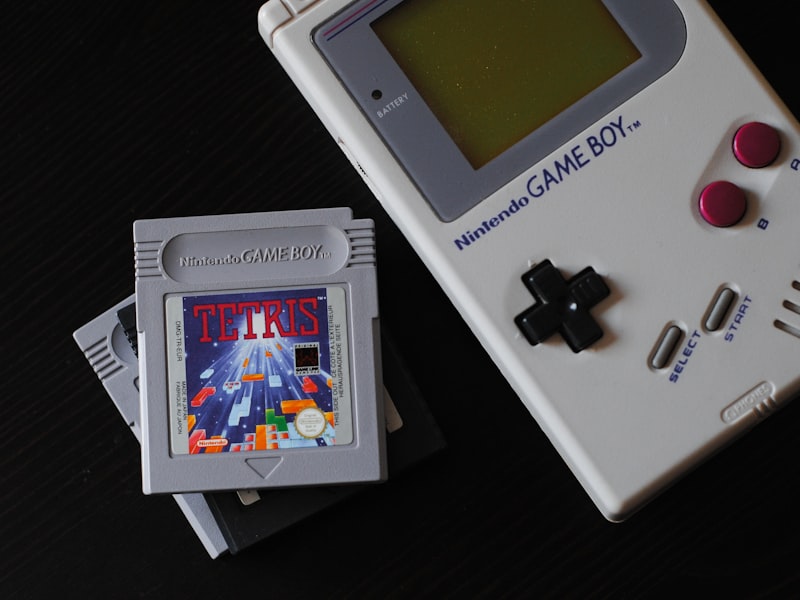 Shelves of retro game cartridges